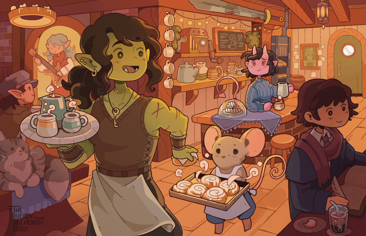 tnerdyalchemist's tweet image. Legends and Lattes ☕️
#fantasyart