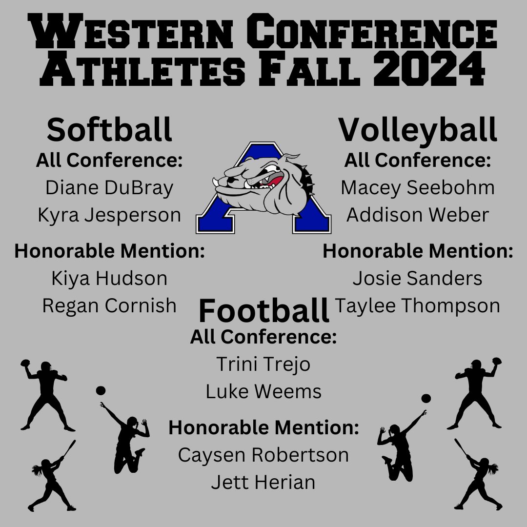 Congrats to our Western Conference Athletes this fall!

#alliancebulldogs