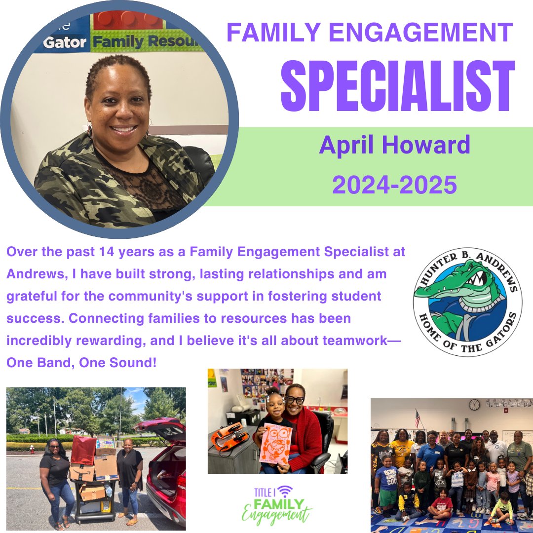 HCS Title I Program (@hcs_titlei) on Twitter photo Ending the week still celebrating Family Engagement Week. Meet <a href="/MsAprilHoward/">April Howard</a> , <a href="/AndrewsPreK8/">Andrews PreK-8 School</a> Family Engagement Specialist! <a href="/HamptonCSchools/">Hampton City Schools</a> Ending the week still celebrating Family Engagement Week. Meet <a href="/MsAprilHoward/">April Howard</a> , <a href="/AndrewsPreK8/">Andrews PreK-8 School</a> Family Engagement Specialist! <a href="/HamptonCSchools/">Hampton City Schools</a>