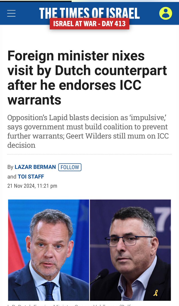 Klassiek Liberaal (@klas_liberaal) on Twitter photo Los dit op. Breng de verhoudingen op orde. Dit is een buitengewone situatie en Nederland kan zich geen ondiplomatiek optreden veroorloven. Laat <a href="/rubenbrekelmans/">Ruben Brekelmans</a> naar Israël gaan om de relatie te herstellen.
timesofisrael.com/foreign-minist… Los dit op. Breng de verhoudingen op orde. Dit is een buitengewone situatie en Nederland kan zich geen ondiplomatiek optreden veroorloven. Laat <a href="/rubenbrekelmans/">Ruben Brekelmans</a> naar Israël gaan om de relatie te herstellen.
timesofisrael.com/foreign-minist…