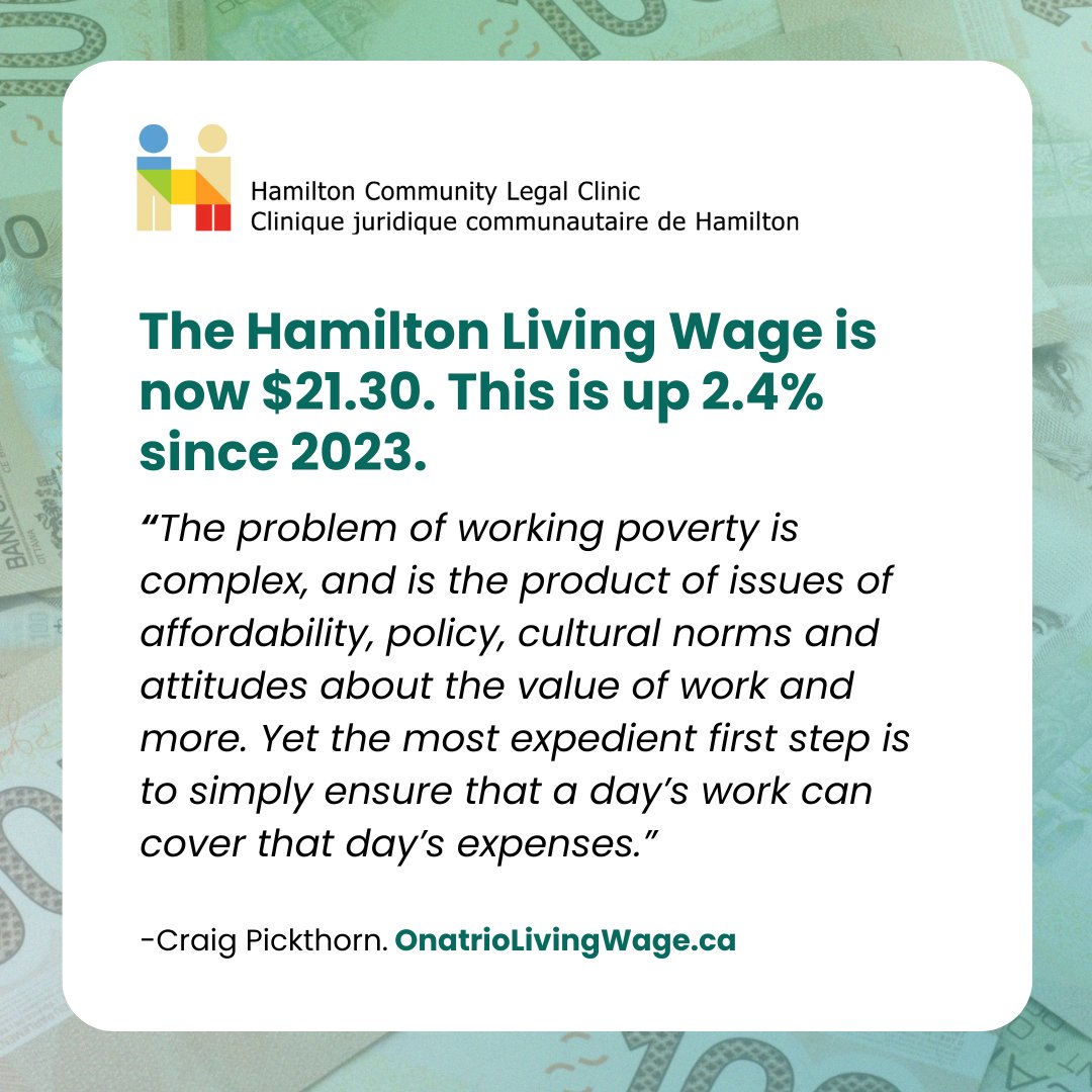 The Living Wage for Hamilton is now $21.30, this is up 2.4% since 2023.
Everyone has the right to a living wage, including those on assistance programs like ODSP, OW, etc. We need to continue the support for all income levels to be a livable wage.