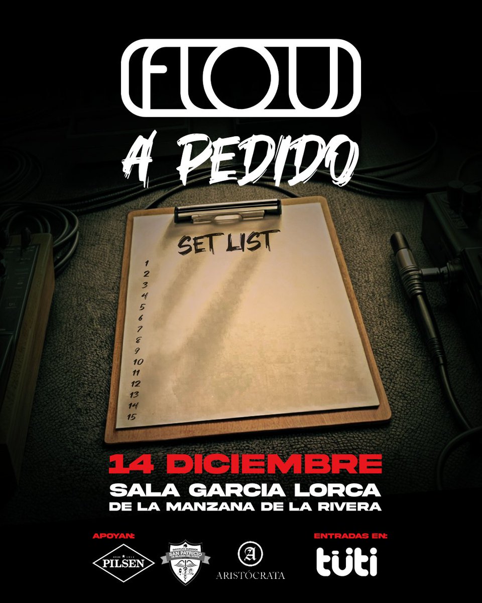 FLOU A PEDIDO 🗣🎙🔥

¡Con tu voto VOS definís el #Setlist 📝🎶 del #FlouAPedido! 😎

Ingresa a flou.com.py 📲💻 y vota por tus 1️⃣5️⃣ canciones favoritas 🤟🏻

📆: 14 de Diciembre 
📌: <a href="/riveramanzana/">Manzana de la Rivera</a>
🎫: A 100.000gs en <a href="/tutiparaguay/">tuti</a>

Apúrate que se agotan ‼️