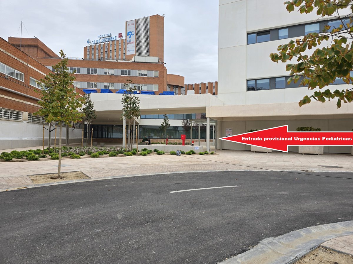 🚑 Si tienes que venir a Urgencias Pediátricas del 12 de Octubre, recuerda que se han trasladado al Nuevo Hospital. Acceso provisional junto al Módulo E.

👨‍👨‍👦‍👦 Comparte por favor esta info con otros padres que puedan estar interesados. 

c.madrid/iiqil 

#somosdel12