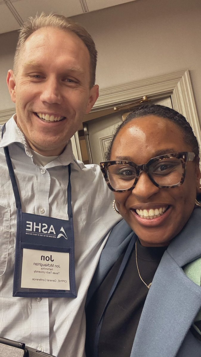 BDMWilliams's tweet photo. One of my favorite parts of conf attendance is catching up w/ faculty from my Alma Maters — I got a moment to chat with some of my  Professors from @TTUEducation at two different conferences this week #ASHE2024 #2024APPAM my heart is full— I hadn’t seen them since graduation!❤️🖤 https://t.co/hj5lZRxLgt