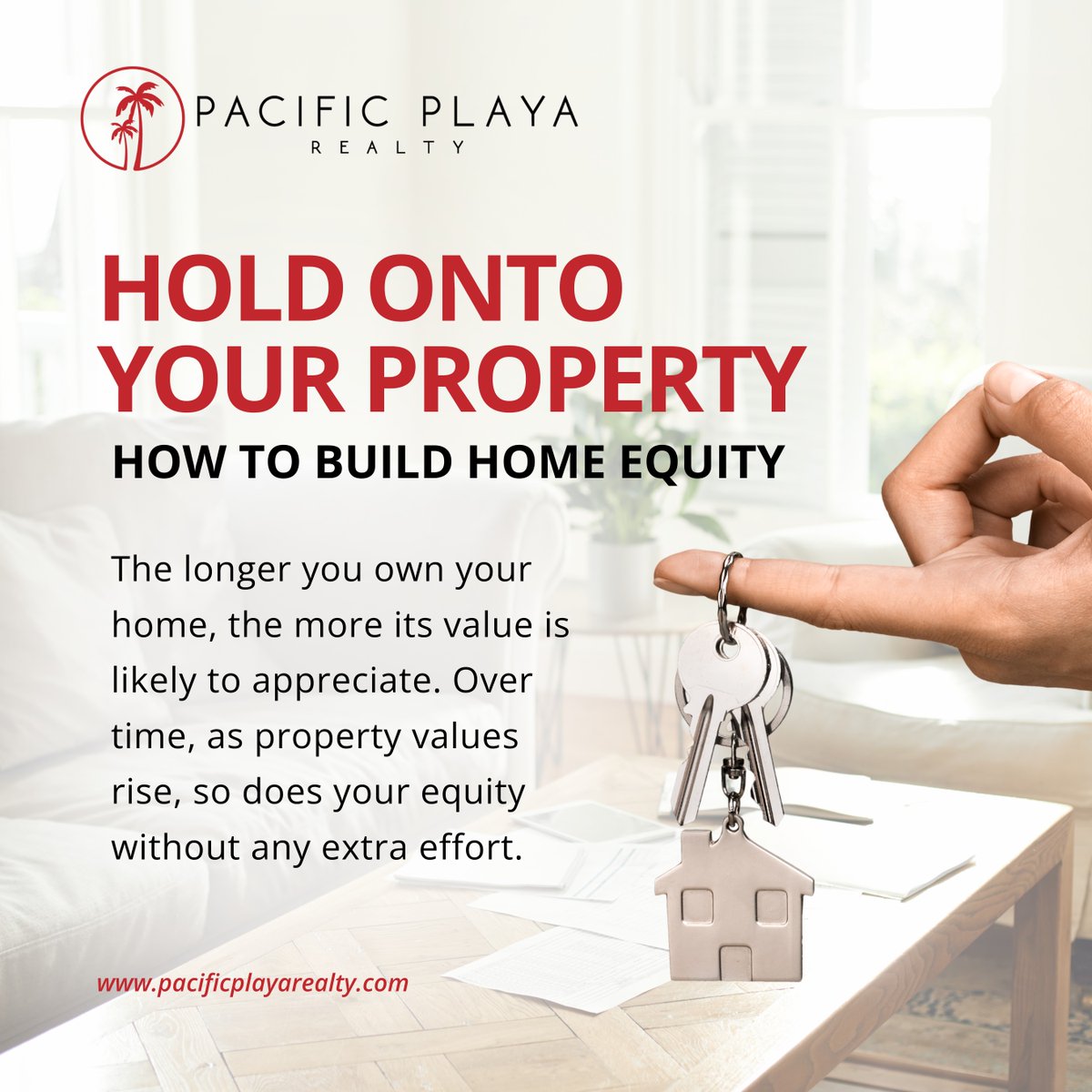 Pacific_Playa's tweet image. Build Equity, Build Wealth! Here’s Today’s Tip 🏡

Holding onto your property could be the key to growing your home equity. 👌🏽

Find out why! 🔓

#BuildHomeEquity #pacificplayarealty #WealthThroughRealEstate #PropertyInvestmentTips #RealEstateInvesting #blackownedbusiness