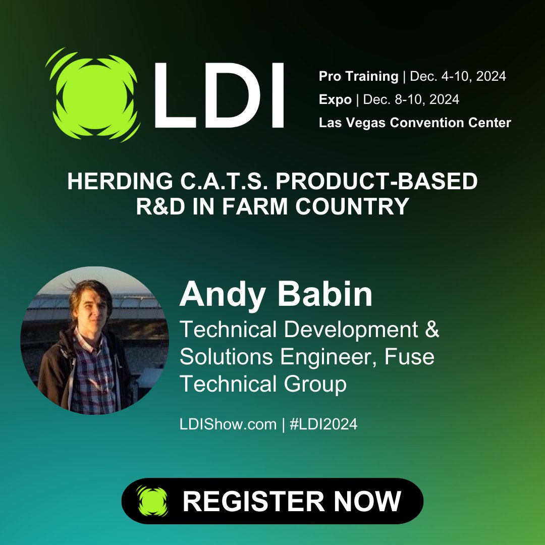 LDITradeshow's tweet image. Meet Andy Babin, Technical Development &amp;amp; Solutions Engineer at Fuse Technical Group: "Just a nerd doing nerdy things." Don’t miss his insights at LDI 2024! 🎤 

Secure your spot today: ldishow.com/ldishowcom/reg…

#LDI2024 #LiveDesign #EventTech