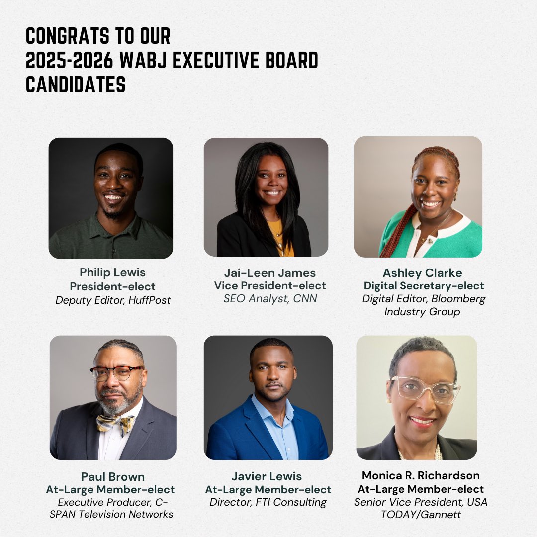 Join us in congratulating our newly elected executive board members for the 2025-2026 term. 

Our incoming board represents a range of experience in media, strategic communications and seasoned leadership. We are excited for the great things this group will accomplish together.