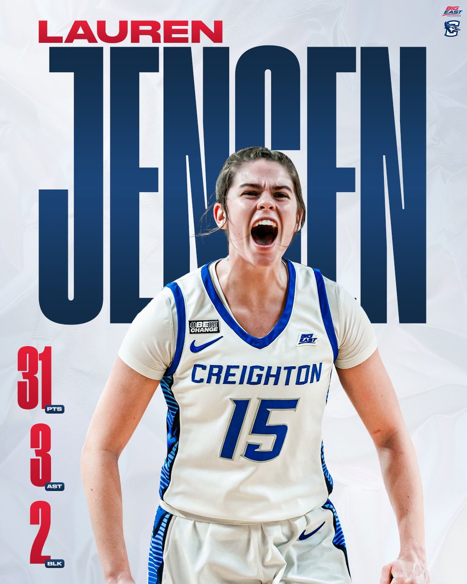 Let. Her. Cook‼️

<a href="/laurenjensen05/">Lauren Jensen</a> | <a href="/CreightonWBB/">Creighton Women’s Basketball</a>