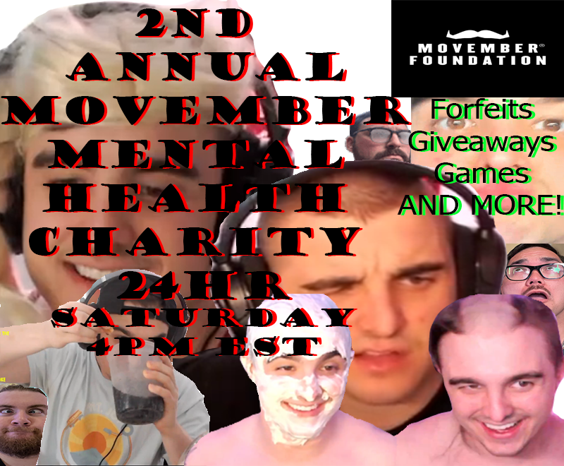 CincybearcatRS's tweet image. !TOMORROW 23 NOV!!

2ND ANNUAL 24HR CHARITY STREAM FOR 
MOVEMBER MENTAL HEALTH MONTH

FOXES MERCH GIVEAWAYS 

FORFEITS BELOW!!!

4PM EST START ttv/cincybearcatt