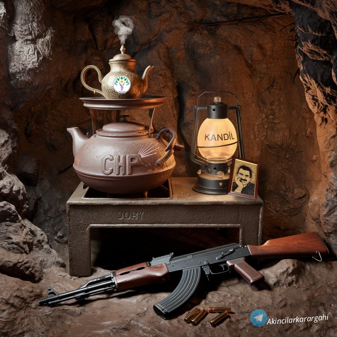 👉Hükümet, Apo'yu kullanarak PKK'yı bitirmek, CHP PKK'yı kullanarak hükümeti düşürmek, PKK ise CHP'yi kullanarak ülkeyi yıkmak istiyor.❗️❗️❗️
Ülkemizi zayıflatmak için hazırlanan bu çay, mağarada DEM'leniyor.