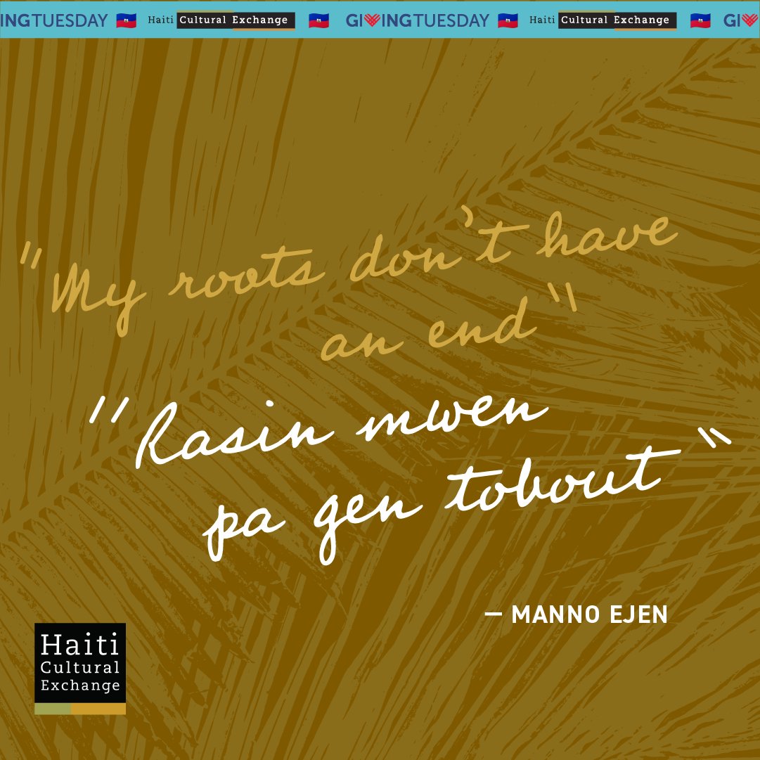 “My roots don’t have an end”
“Rasin mwen pa gen tobout”
- Manno Ejen

From roots that run deep, we grow higher. This #GivingTuesday, 12.3 '24, help HCX cultivate a space for Haitian voices and visions to flourish at 558 St. John’s Place and beyond! Join us—together, we thrive. 🌱