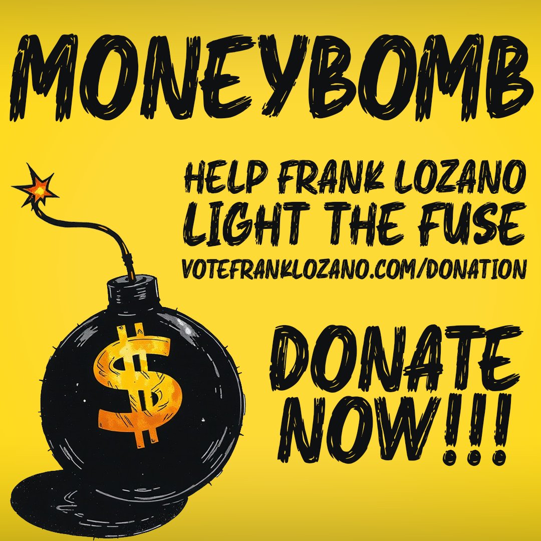 MONEYBOMB! Frank Lozano, a longtime advocate for liberty and former LPTexas Executive Committee member, is in a winnable runoff race for Harlingen City Commission. Frank needs YOUR HELP to WIN THIS ELECTION. #VoteGold

votefranklozano.com/donation/