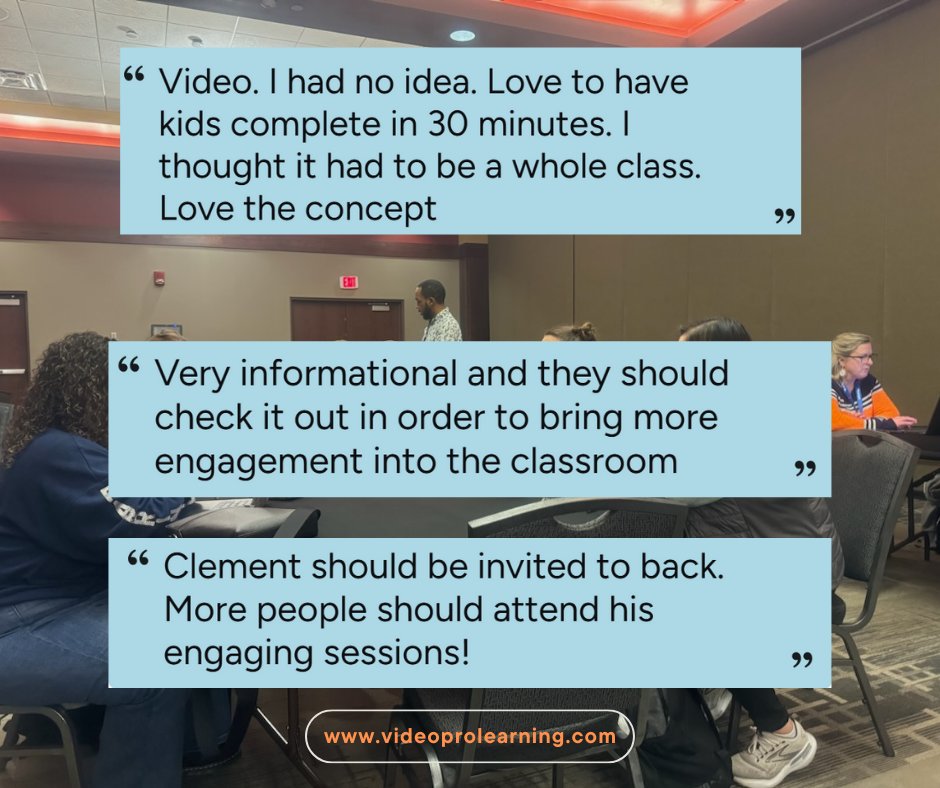 Think video assignments need equipment or take weeks? Think again!

In my PD sessions, I show teachers how to make them happen in ONE class period. I show how to implement. Check out the feedback! 
 DM me &amp; let's bring this to your school! #EdTech #ProfessionalDevelopment