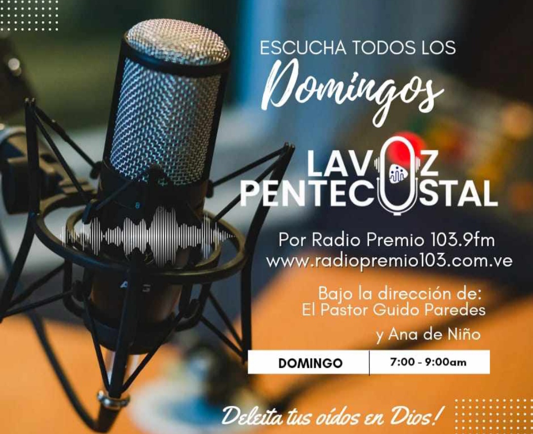 RadioPremio's tweet photo. Al llegar el fin de semana Radio Premio 103.9 te acerca a Jesucristo Dios todopoderoso.
Los domingos desde las 5 am música que alimenta el alma, luego 6 am Palabras de Vida Conferencias dedicadas a la familia y crecimiento personal, culmina a las  7 am con La Voz Pentecostal https://t.co/zNUHaLHTky