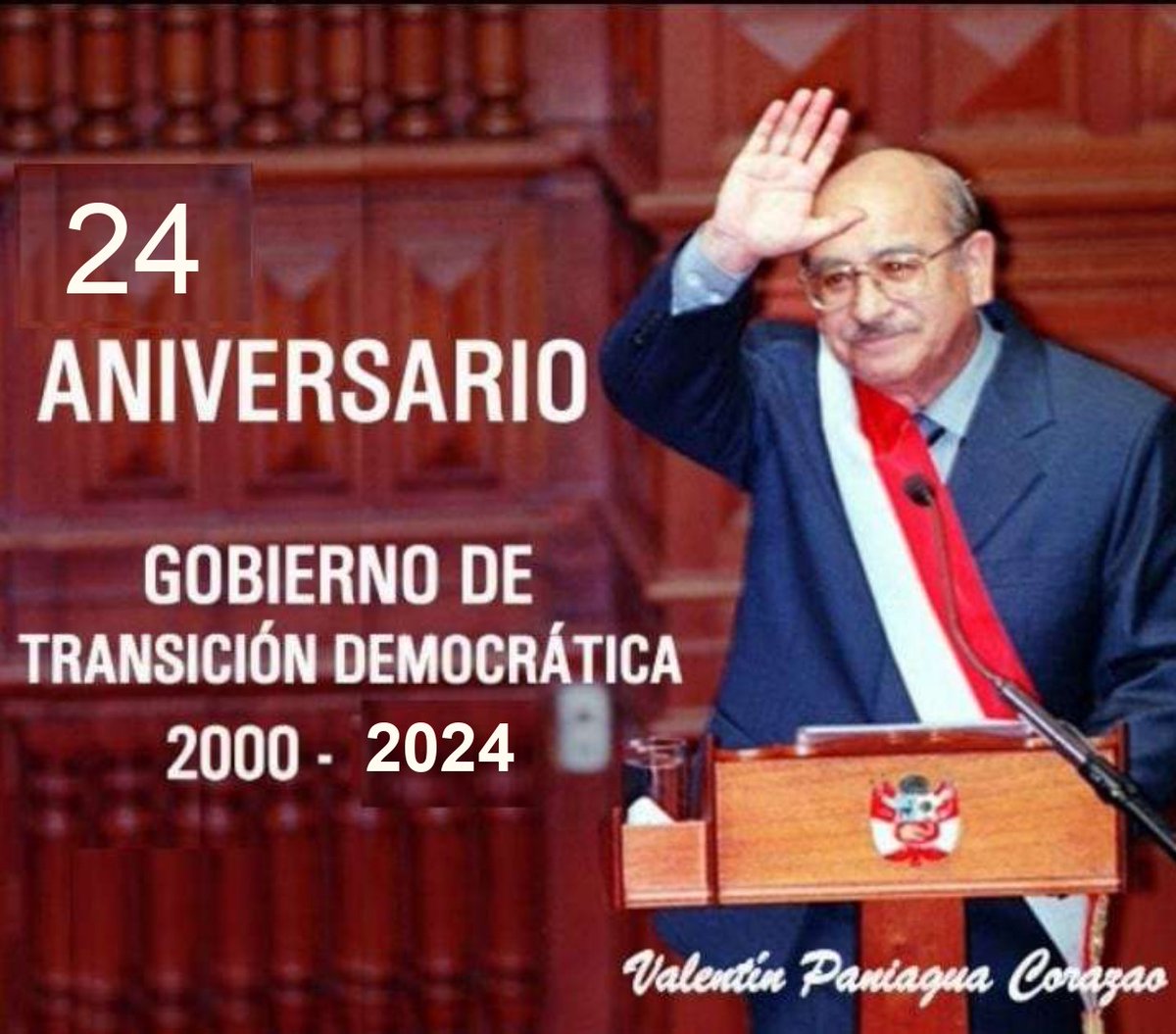 El 22 de noviembre del 2000, el ex pdte. Paniagua juramenta al cargo y se dirige a la Nación para reafirmar el compromiso de su Gobierno con la recuperación democrática y la lucha frontal contra la corrupción.

MEMORIA frente a mentiras, desinformación, negacionismo y posverdad.