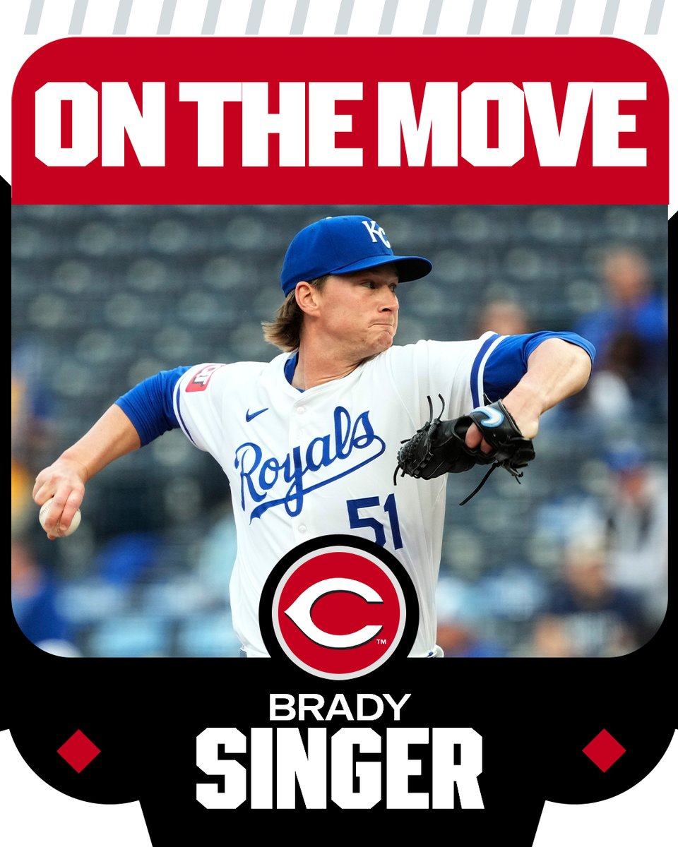 MLB's tweet photo. The @Royals have acquired INF Jonathan India and OF Joey Wiemer from the @Reds in exchange for RHP Brady Singer. https://t.co/WdisTS769f
