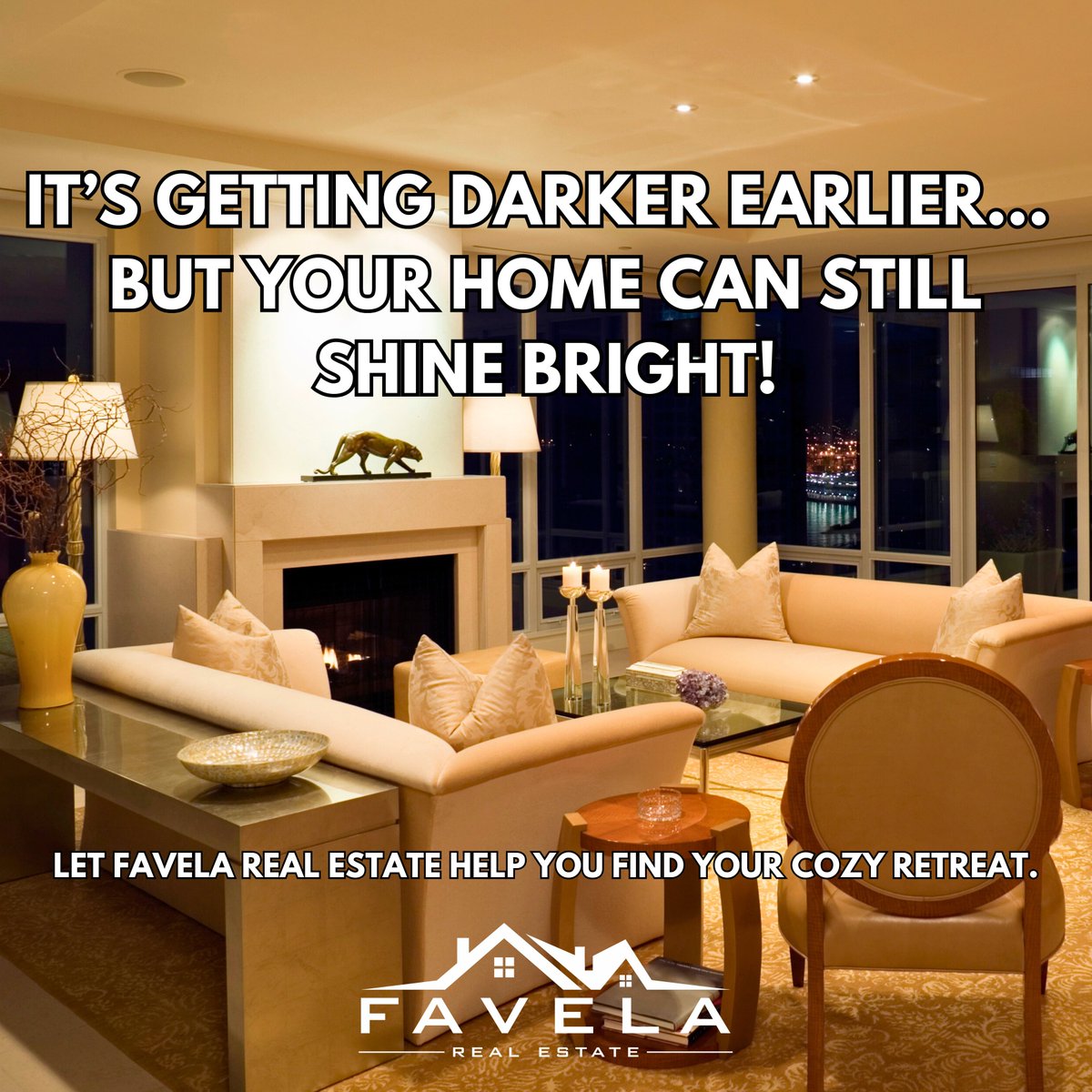 FavelaRealEst's tweet photo. Darker evenings don’t mean dimmer dreams! 

Looking for a cozy home that shines bright all year? Let Favela Real Estate help you find your perfect retreat this season. 

📞 219-955-0100 | https://t.co/zM7iU7eCb5
#FavelaRealEstate #CozyEvenings #EarlyNights https://t.co/BCpDlnybR8