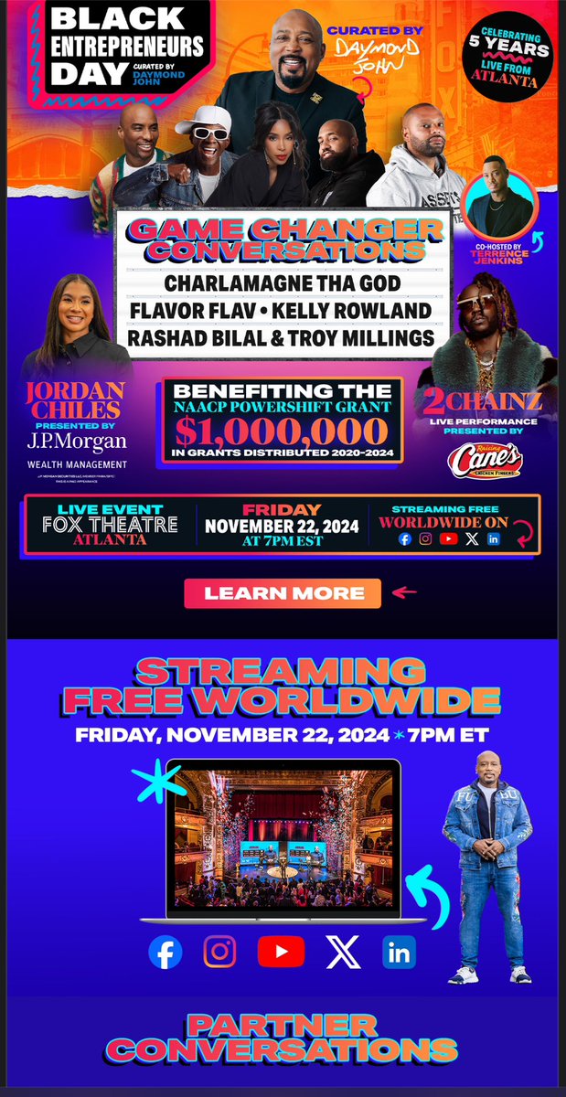 Watching the annual <a href="/BlackEntrepDay/">Black Entrepreneurs Day</a> by <a href="/TheSharkDaymond/">Daymond John</a> and it’s refreshing to see that we packed the place…

Black aspiring and current businessmen and women….

No negativity…no street 💩

Tune in: YouTube, X, IG, Facebook

#BlackExcellence #BED2024