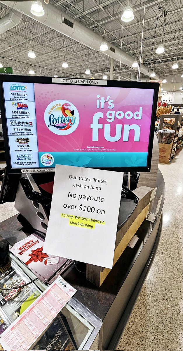 TheMan4U2NV's tweet photo. Another @Publix failure at Lee Vista. I had to buy more tickets just to get some cash from my winners. The MOD, Danny, was a real jerk! I told him I'd be escalating this and he said "do whatever you want", and walked away. "We will never knowingly disappoint you" is 100% 🐂💩! https://t.co/e39GLf5qDV