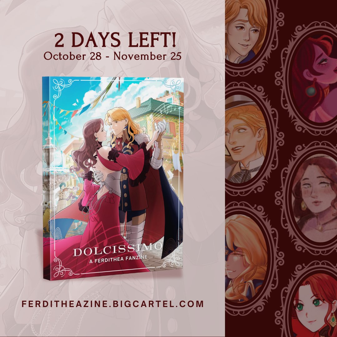 zineferdithea's tweet photo. Pre-orders for Dolcissimo, a #ferdithea fanzine close end of day TOMORROW!
Grab your copy while you can!
🌹Order here: https://t.co/sPJSWDtury https://t.co/4BnwuQ63R1