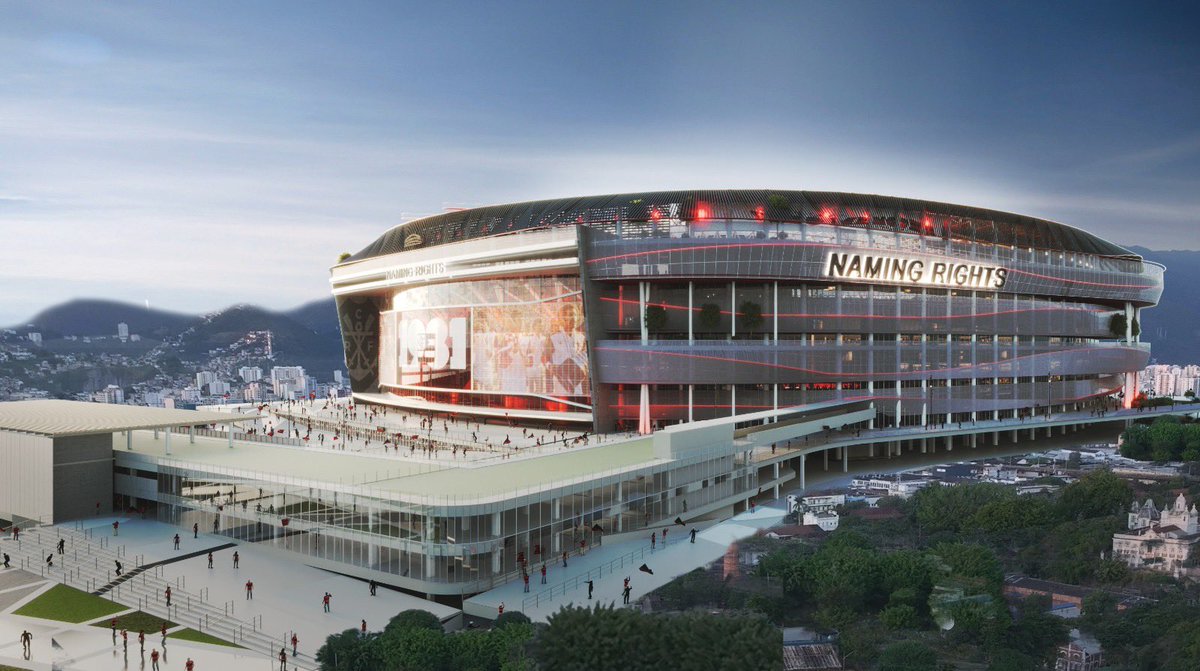 Flamengo's tweet photo. …e das áreas externas do estádio!

🖼️: imagens do estudo preliminar apresentado pela Arena Events + Venues https://t.co/O6Cuh2yddN