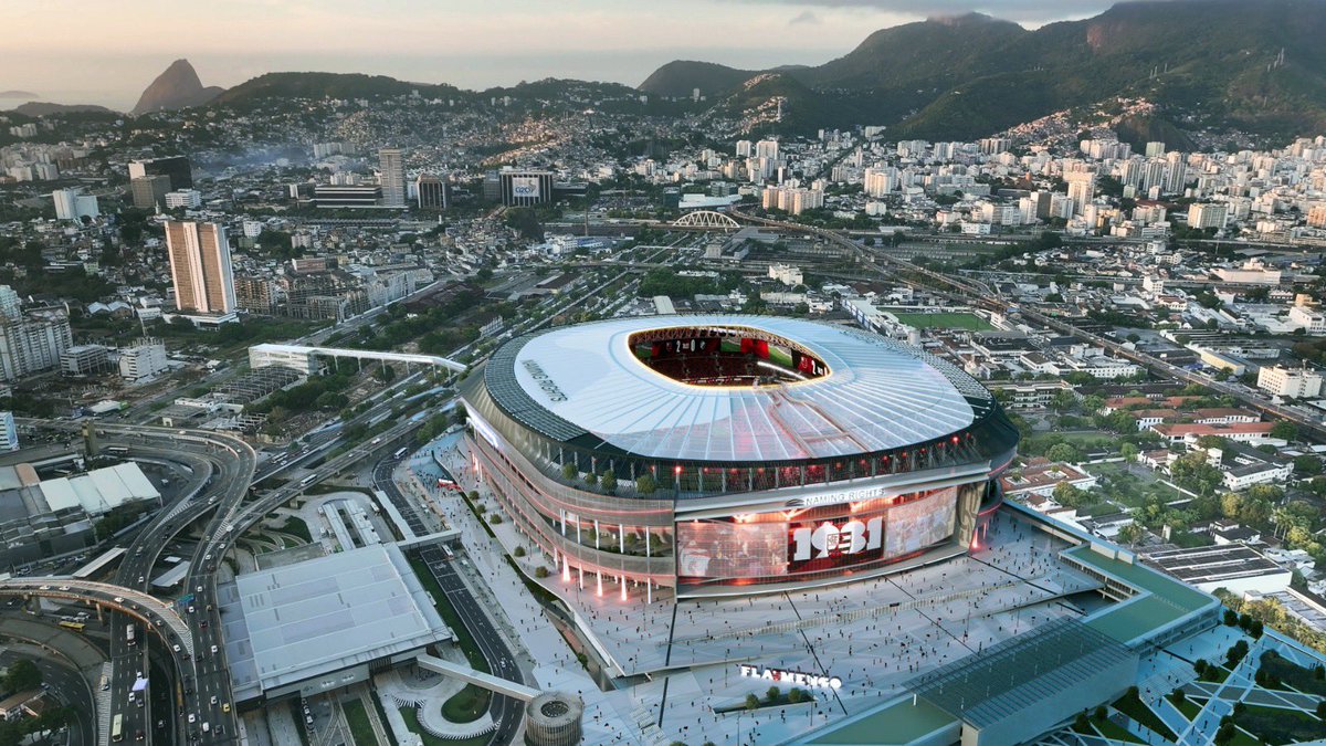 Flamengo's tweet photo. …e das áreas externas do estádio!

🖼️: imagens do estudo preliminar apresentado pela Arena Events + Venues https://t.co/O6Cuh2yddN