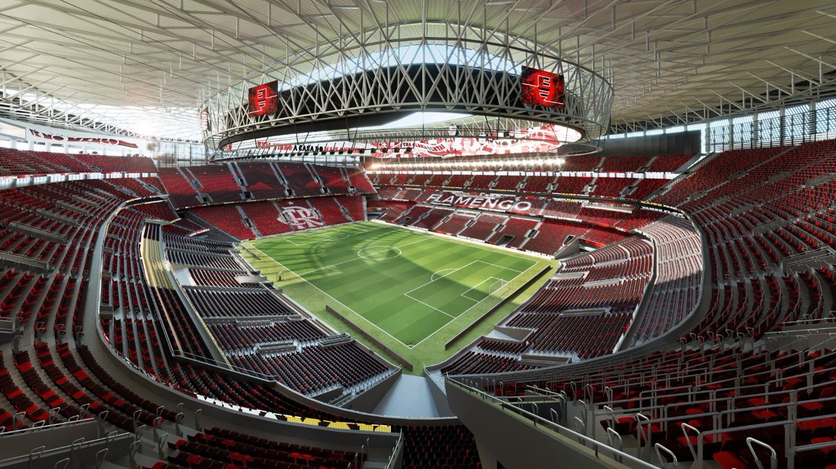 Flamengo's tweet image. Já tá se imaginando nessa arquibancada? 💭

Se liga nas primeiras imagens do projeto da nossa futura casa, Nação!

🖼️: imagens do estudo preliminar apresentado pela Arena Events + Venues