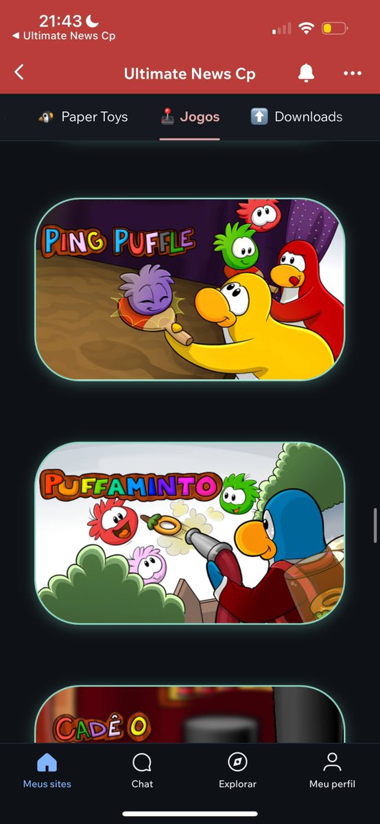 UltimateNewsCp's tweet photo. Devido a restauração de mais servidores do Internet Archive, Ping Puffle e Puffaminto voltaram a funcionar no site e app!
https://t.co/2YHn4AiAkM https://t.co/58J5wwvtPP