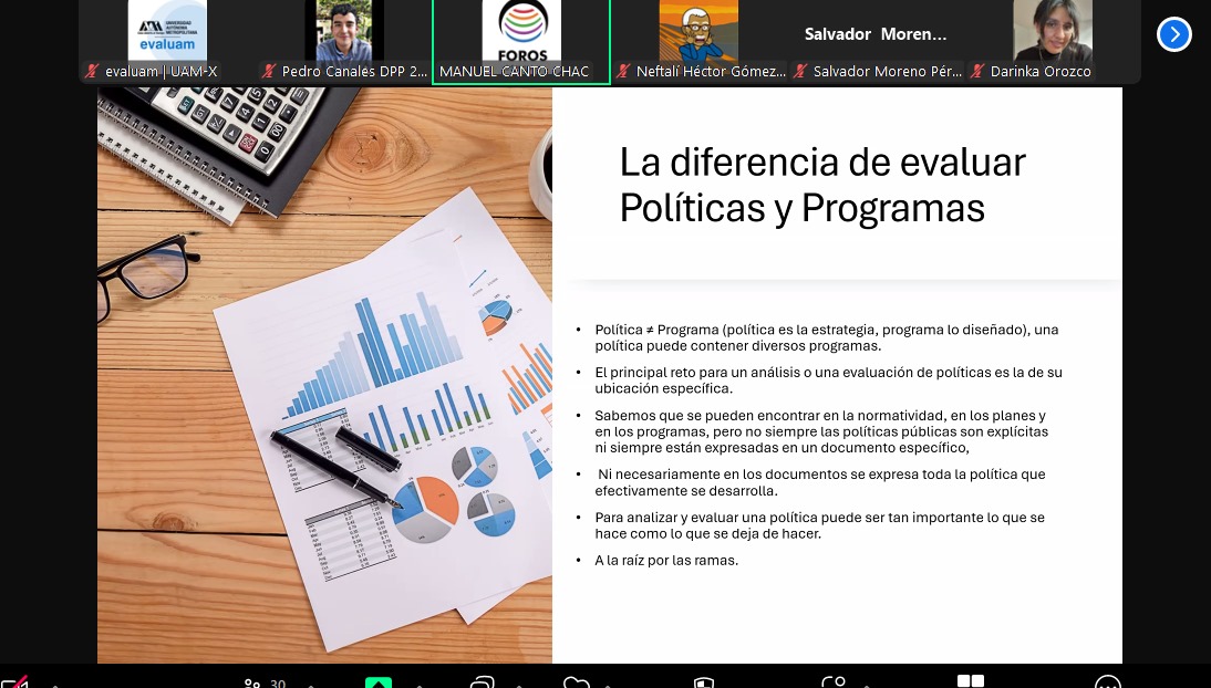 🎻 Estamos en las últimas sesiones del módulo sobre "Enfoques contemporáneos en Evaluación" 🥲

El día de hoy, la sesión está a cargo del Dr. @manuelcantochac, profesor emérito de la <a href="/uamxoficial/">UAM Xochimilco</a> quien nos habla sobre "La política de la evaluación"

#evaluam #Diplomado #medir