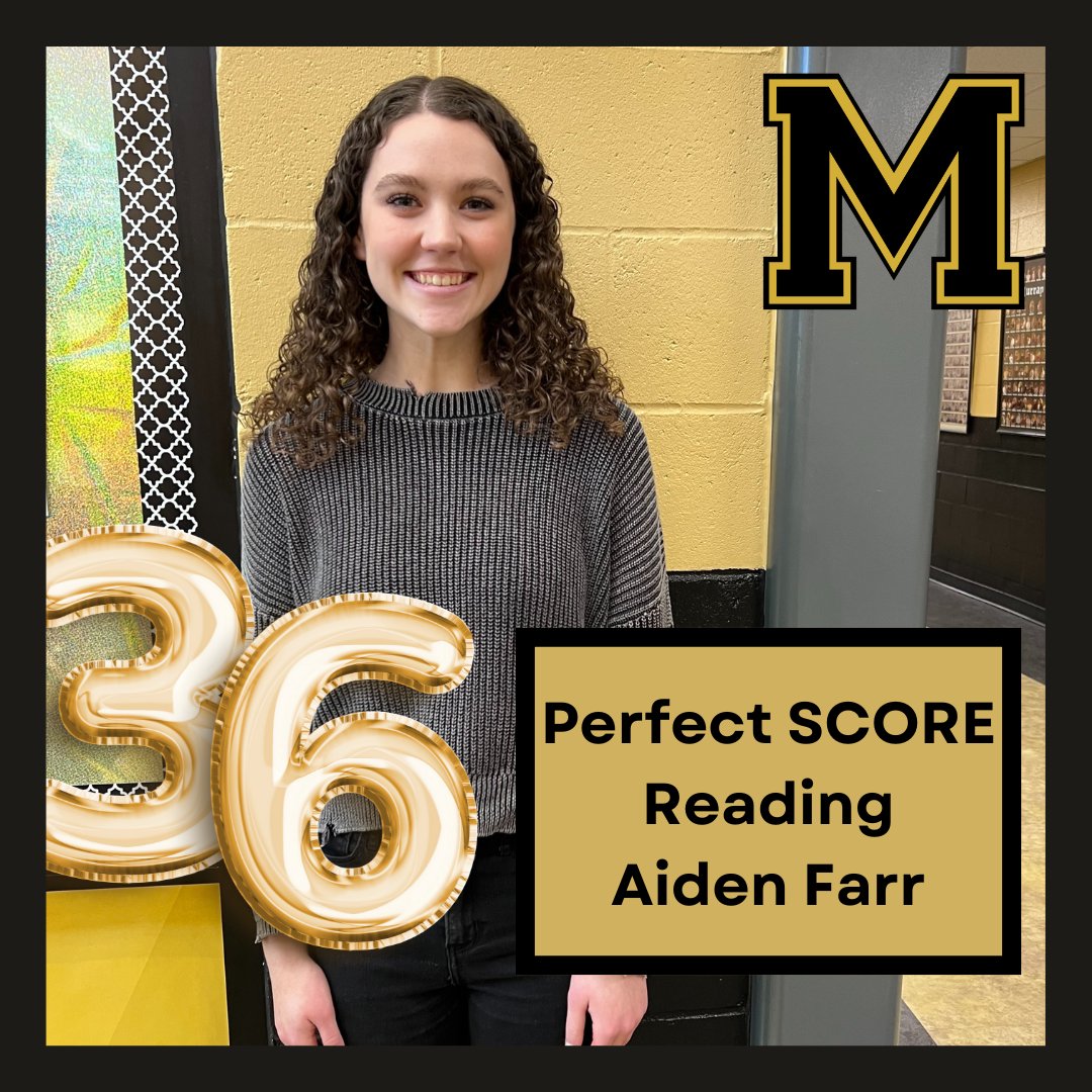 MurrayHSTiger's tweet photo. Wrapping up our last round of shout outs to our Murray Tigers that received perfect scores on sections of the ACT this school year.
Today- Our Tigers that scored a perfect 36 in Reading!
Hats off to you Anastasia Arkova, Kikue Hall, Aiden Farr, and Leah Jenkins.  👊🐅👏 https://t.co/a4flU81bMD