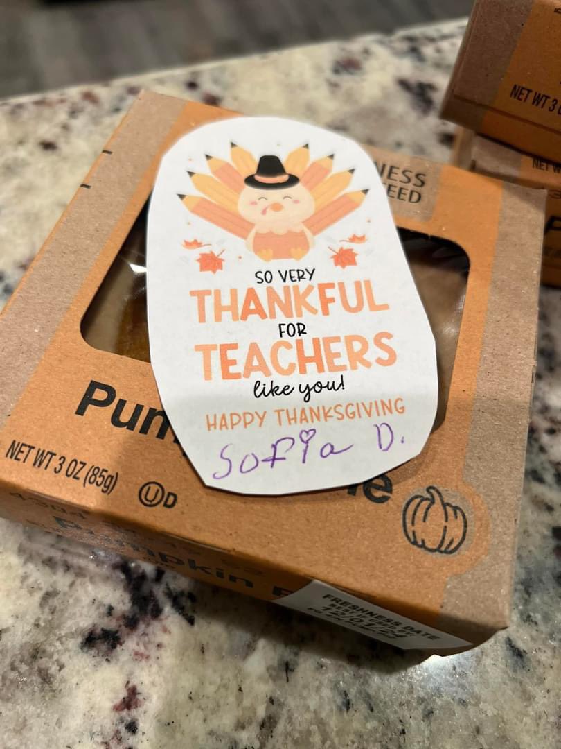 Teaching my kiddos a simple act of gratitude goes a long way. 

Thank you teachers for being encouragers, protectors, motivators, believers. Thank you for all the hours you put in to invest in others. Thank you for being difference makers 💛🧡
