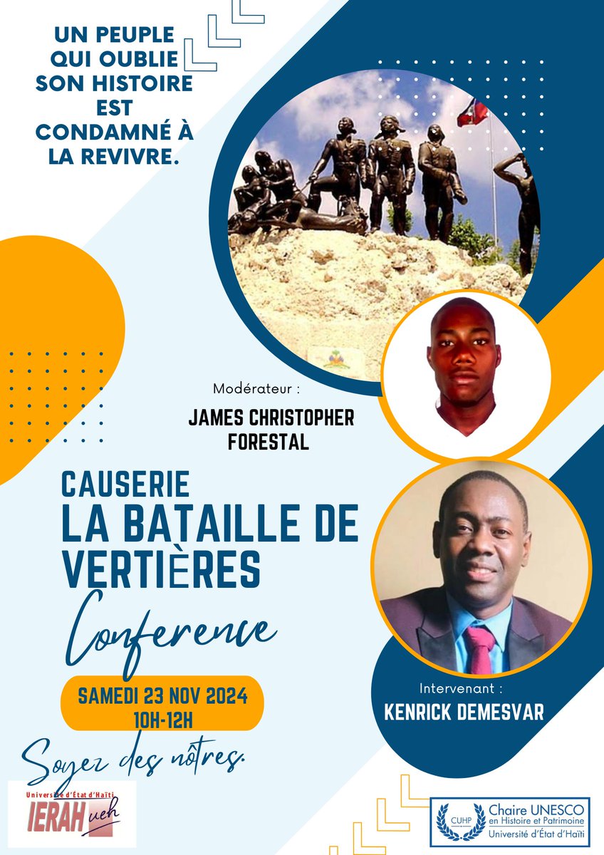 james_forestal's tweet photo. 18 novembre 1803 - 18 novembre 2024 = Célébration des 221 ans de la Bataille de Vertières.

Zoom meeting : 890 421 1322

Passcode : 334398

Lien zoom :  https://t.co/ovY674qKQa https://t.co/yN7vzauLUe