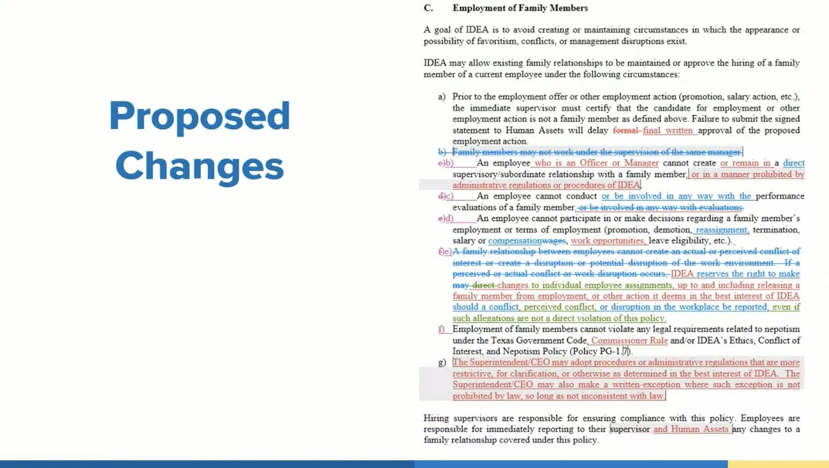dmhj's tweet photo. The IDEA Public Schools board unanimously approved a new, less restrictive nepotism policy on Friday.

The new policy will provide IDEA with more "flexibility" to hire the spouses and children of current employees #rgv https://t.co/O8LfLpiGux