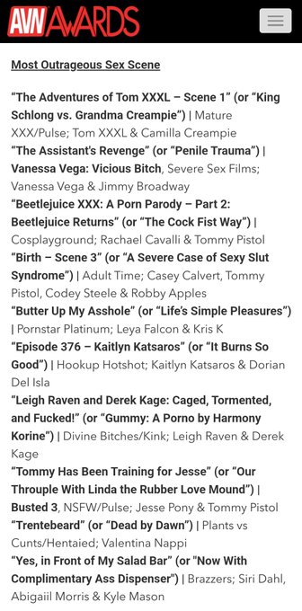 2 pic. Thank you so much, @avnawards, for the nominations for the best blowbang scene and most outrageous