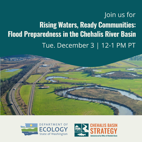 ChehalisBasin's tweet photo. 🌊 Rising Waters, Ready Communities 🌊
Flood season is coming—are you ready? 🏠

📅 Dec. 3, 2024 | Noon
Learn floodproofing tips, safety info, &amp; how to use the Flood Warning System.

📲 Register: https://t.co/RpBSBazE27 https://t.co/rWNnUHOEwa