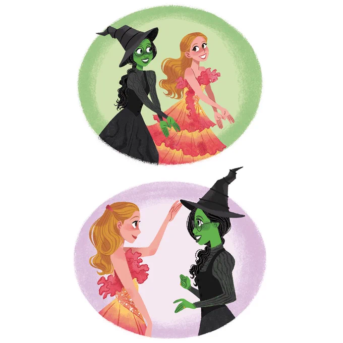 Thought I'd share some interior art from the two Little Golden Books I illustrated. I am so chuffed to see the books being promoted so much especially since Wicked is a musical that is so near and dear to my heart  