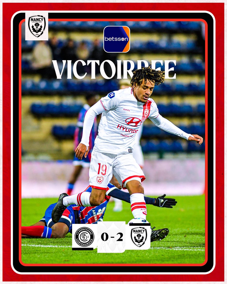 asnlofficiel's tweet photo. ⏱️ 90’ | #LBCASNL 0️⃣-2️⃣

Grâce à une meilleure deuxième mi-temps et à un doublé de Touré, nos nancéiens repartent avec les 3 points ! 🔴⚪️

VICTOIIIIIIIRRRREEE !!! 0-2
le score de votre équipe par @BetssonFR 
￼
Téléchargez l’appli et venez découvrir notre offre de bienvenue 10e🔥

Et jusqu’à 100€ de bonus offerts après validation du compte! 
￼
 https://t.co/V63Xezqb6w 
 
#BetssonFrance#parissportifs#ASNL