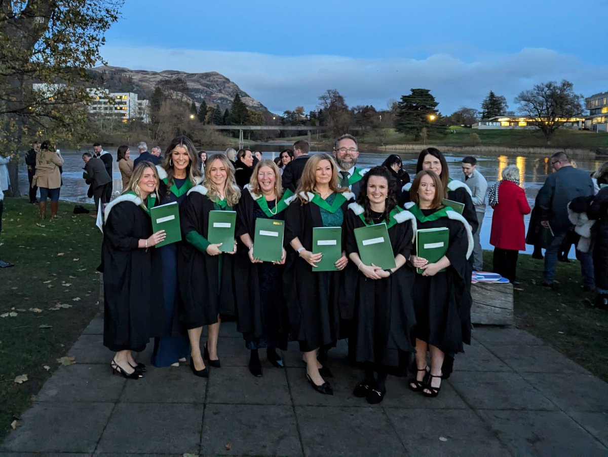 Wonderful day celebrating the end of three years of study - can now proudly say I have my MSc Educational Leadership. Three years of hard work, but made easier thanks to a fab group. #StirGrad #MSc #graduation #Wombats