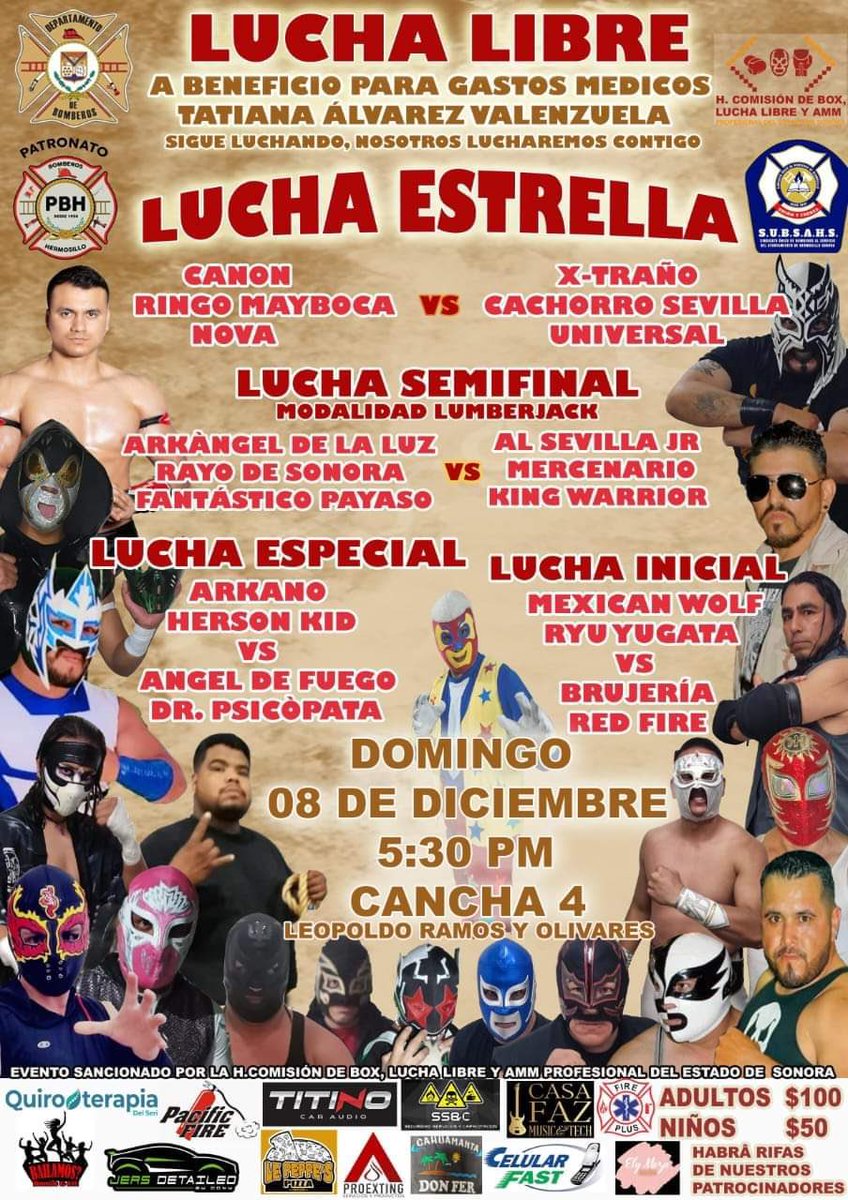 ryuyugata's tweet photo. PRÓXIMOS EVENTOS!!!

7 de Diciembre: Luchaton 2024

8 de Diciembre: A beneficio para gastos médicos Tatiana Álvarez Valenzuela 

15 de Diciembre: AMLL

MÁXIMO ESFUERZO https://t.co/iemuSEYNWD