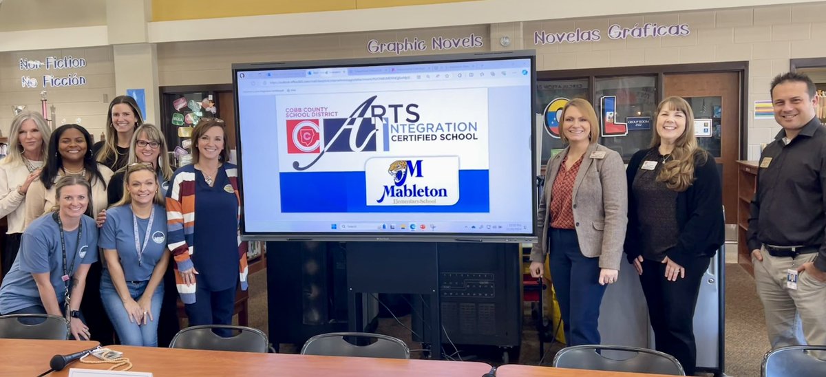 CobbVisualArts's tweet image. @MabletonES is our latest to earn @CobbSchools Arts Integration Certification! Learning walk, panel discussion &amp;amp; process artifacts show the power of integrative learning! #DoingDrivesLearning #arts4allcobb