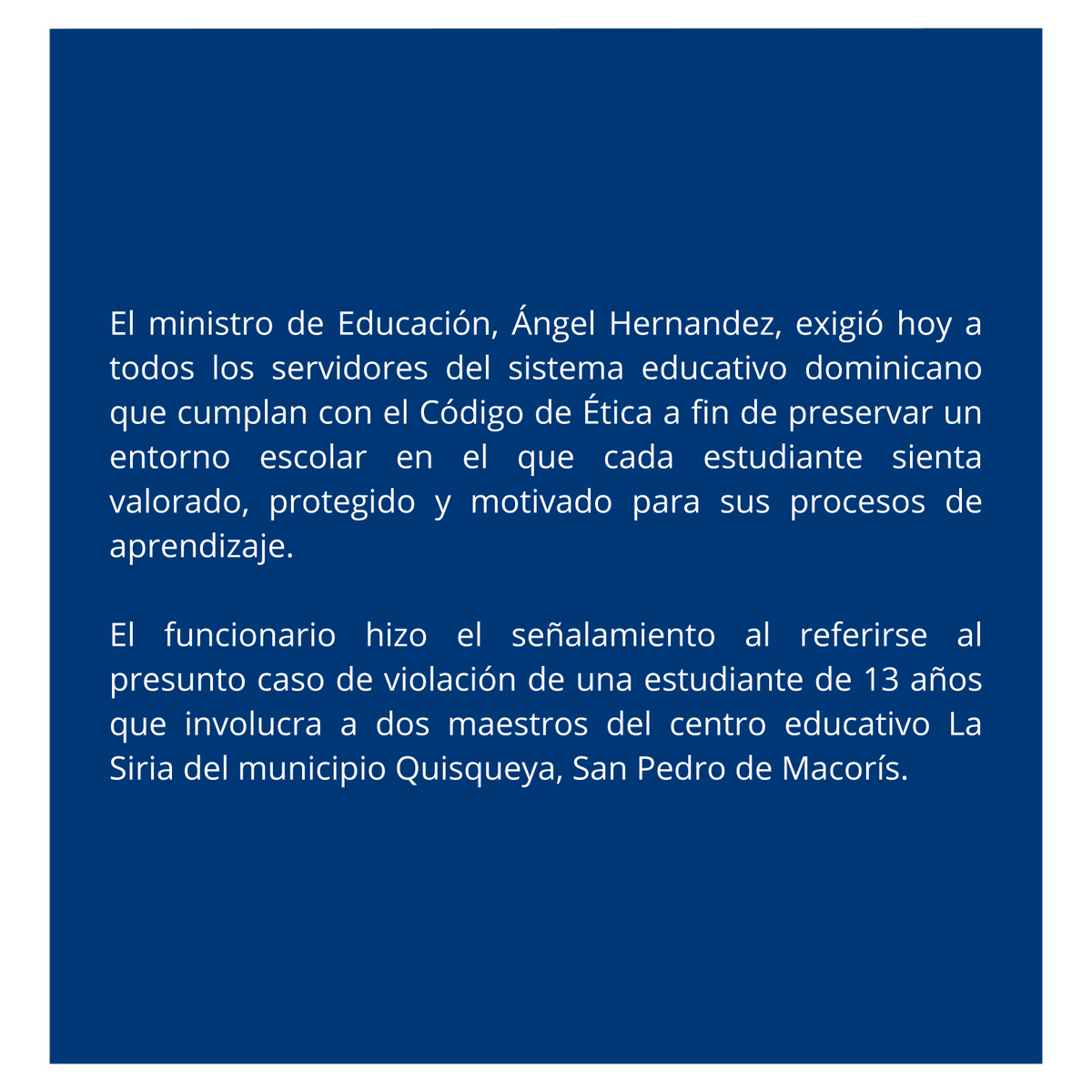 Ministerio Educación RD tweet media