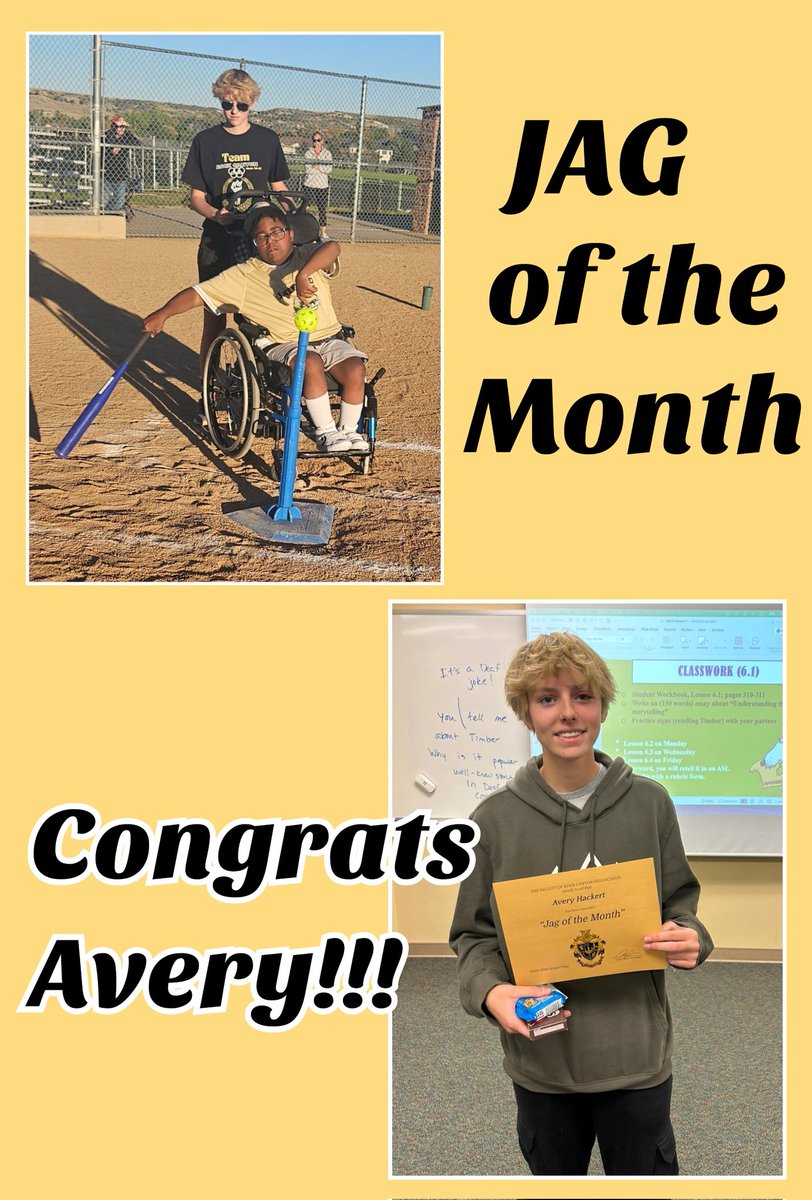 Congrats to our Unified peer coach Avery Hackert for winning Jag Of The Month!!! We are proud of U!!! #JagNation