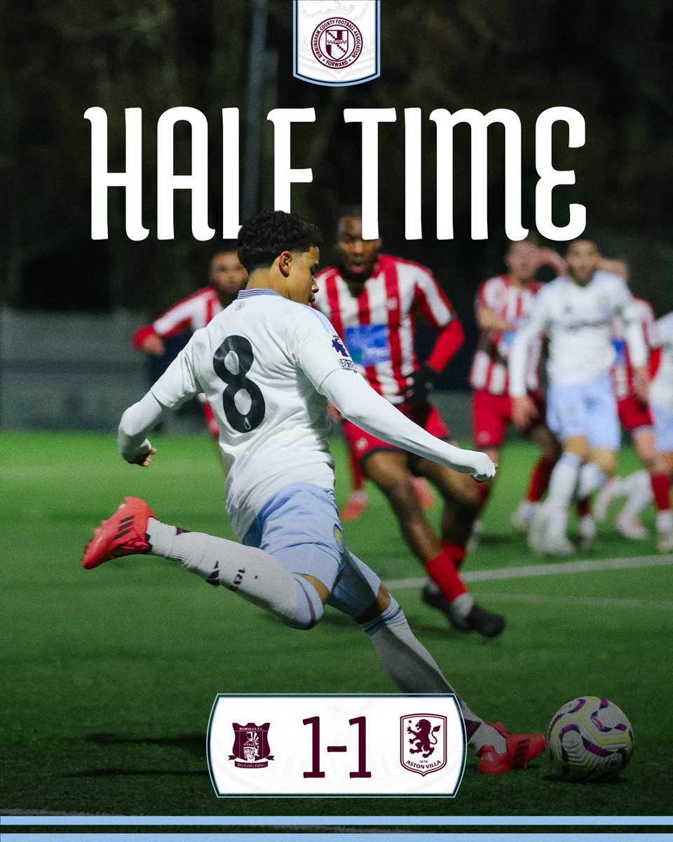 AVFCOfficial's tweet photo. All square at the break 🤝

#BirminghamSeniorCup https://t.co/ID9WhgHpvU