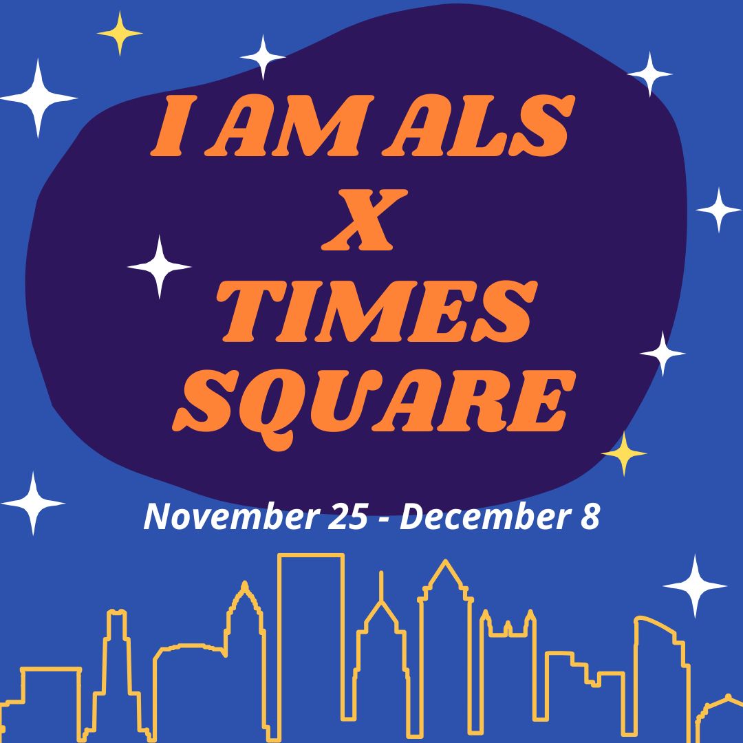 iamalsorg's tweet photo. Huge awareness moment incoming: I AM ALS is returning to Times Square!! Starting next week, several amazing caregivers' stories will be displayed on billboards at the intersection of 42nd Street and 7th Avenue. In NYC? Join us on Nov 25th at 3pm! https://t.co/Y8ef8vW9qT https://t.co/NVb8eQ6cP9