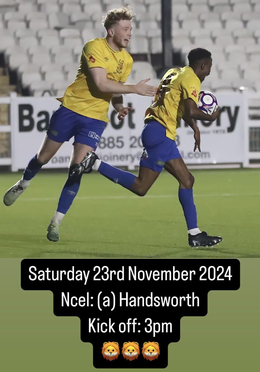 The Lions are away in Sheffield tomorrow as we visit <a href="/Handsworth_FC/">Handsworth FC</a> in the <a href="/NCEL/">Macron NCEL</a>. 

🦁🦁🦁