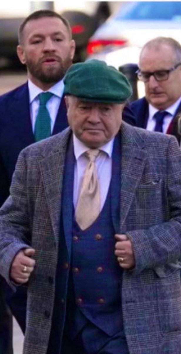 lil_doza's tweet photo. Guess who was in court room toady on Conor McGregor’s corner?

Far right GE candidate Phillip Sutcliffe who claims Dublin is not safe for women due to migrants but today standing behind a rapist.

Not in court Margaret of Ireland First has also come out in Conor McRapist’s defence.