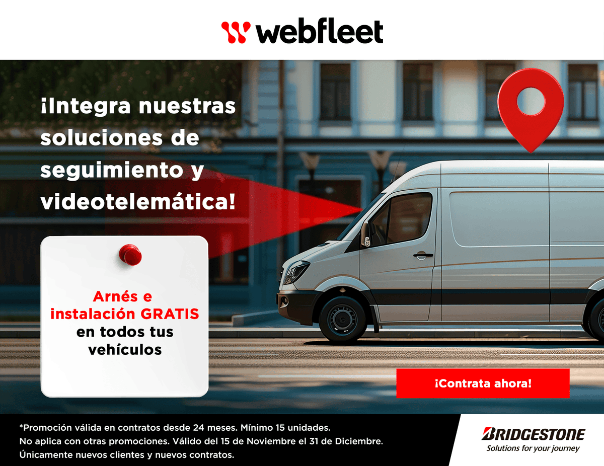 WebfleetMexico's tweet photo. ¡Incrementa la seguridad de tu #flota con nuestros #dispositivos de #rastreo! 🙌

✅ Contrata ahora y recibe el arnés de auto instalación sin costo adicional.

No esperes más, solicita tu promoción aquí 👉  https://t.co/RS6BACpPQn

#RastreoVehicular #GestiónDeFlotas #Movilidad https://t.co/bNIf8rvwAn