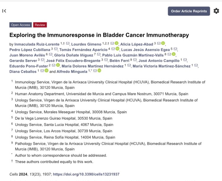 lga16f's tweet photo. Delighted that our review has been published @MDPIOpenAccess. Hope that it will be useful in updating immunotherapy in bladder cancer. https://t.co/Fu6YlhBfxw