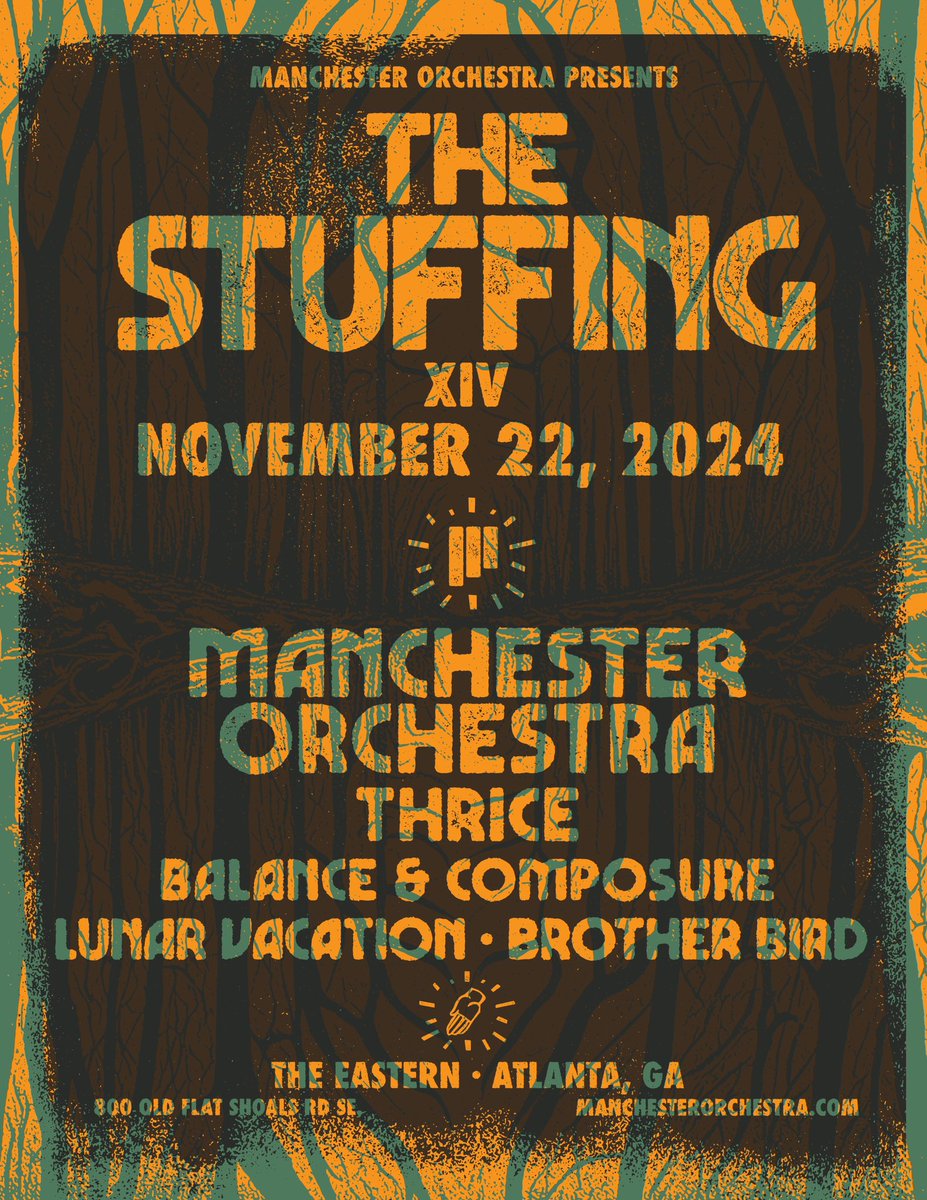 🚨LIMITED TIME 🚨 A few additional tickets are being released for tonight’s sold out Stuffing at The Eastern! Grab ‘em while you can

manchesterorchestra.com/#tour