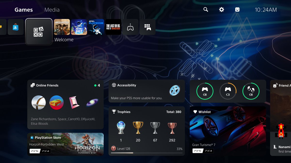 PlayStation's tweet image. How have you customized your PS5 Welcome Hub?